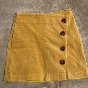 altar’d state yellow “cute as a button cord” skirt